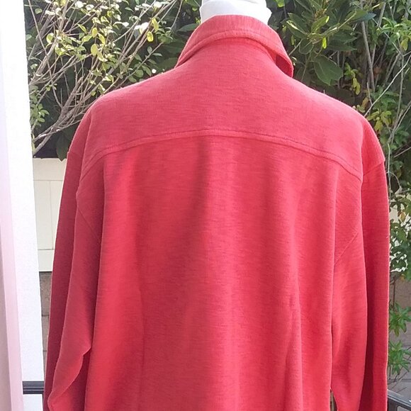 Tommy Bahama Men's Top Pullover Size M Red Short Zipper Embroidered Long Sleeves - Picture 4 of 7